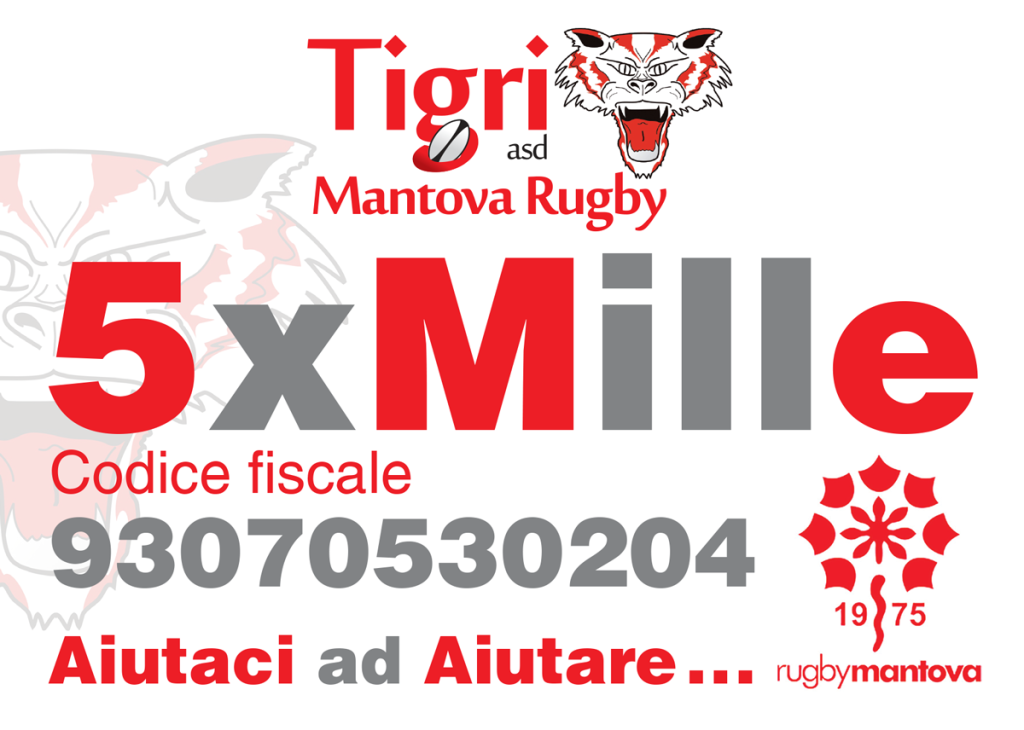 5 X MILLE - RUGBY MANTOVA - TIGRI 1975 - MANTOVA RUGBY